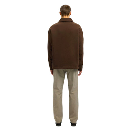 SELECTED HOMME felpa selected homme relax aron ls half zip sweat - marrone da uomo