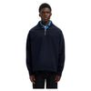 SELECTED HOMME felpa selected homme relax aron ls half zip sweat - navy da uomo