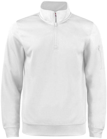 Felpa Tecnica Active Bianco Felpa Sportiva Mezza Zip Taschino su Manica Taglie Forti