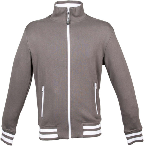 Felpa Uomo Arizona Grigio con Profili Zip Lunga Felpa Tempo Libero con Inserti
