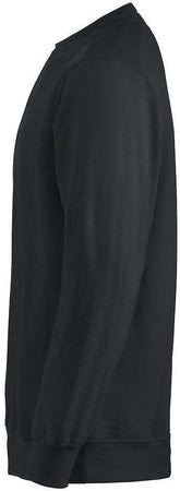 Felpa Uomo Girocollo Nera Clique Canton Colore Nero 60%Cotone Costine su Collo e Polsini Tinta Unita Invernale