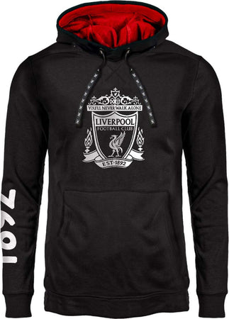 Felpa uomo nera Con Cappuccio Liverpool Moda/Uomo/Abbigliamento/Abbigliamento sportivo/Felpe/Felpe con cappuccio Il Distintivo - Pesaro, Commerciovirtuoso.it