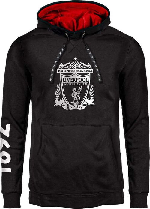 Felpa uomo nera Con Cappuccio Liverpool Moda/Uomo/Abbigliamento/Abbigliamento sportivo/Felpe/Felpe con cappuccio Il Distintivo - Pesaro, Commerciovirtuoso.it