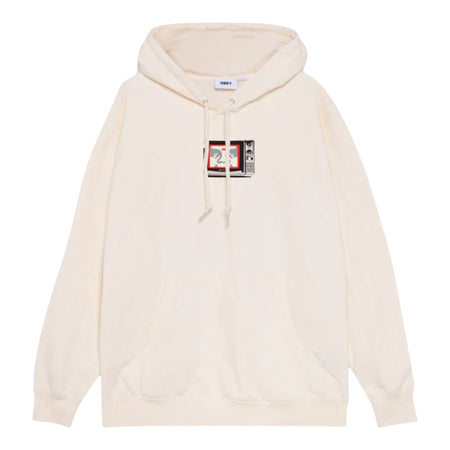 OBEY felpa uomo obey tv premium pullover fleece - unbleached da uomo