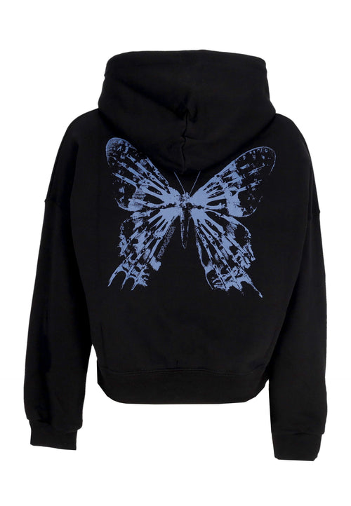 PROPAGANDA Felpa Cappuccio Corta Donna W Butterfly Croptop Hoodie Black da donna