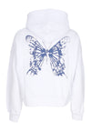 PROPAGANDA Felpa Cappuccio Corta Donna W Butterfly Croptop Hoodie White da donna