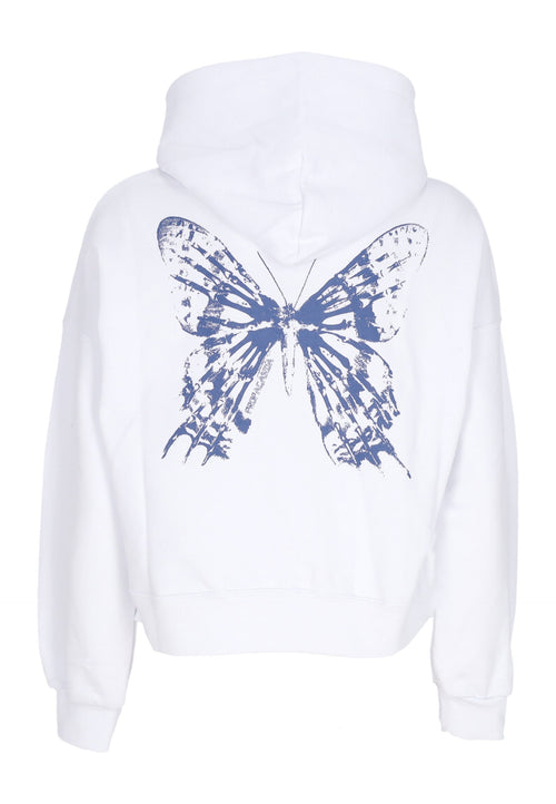 PROPAGANDA Felpa Cappuccio Corta Donna W Butterfly Croptop Hoodie White da donna