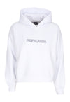 PROPAGANDA Felpa Cappuccio Corta Donna W Butterfly Croptop Hoodie White da donna