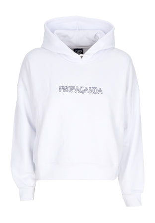 PROPAGANDA Felpa Cappuccio Corta Donna W Butterfly Croptop Hoodie White da donna