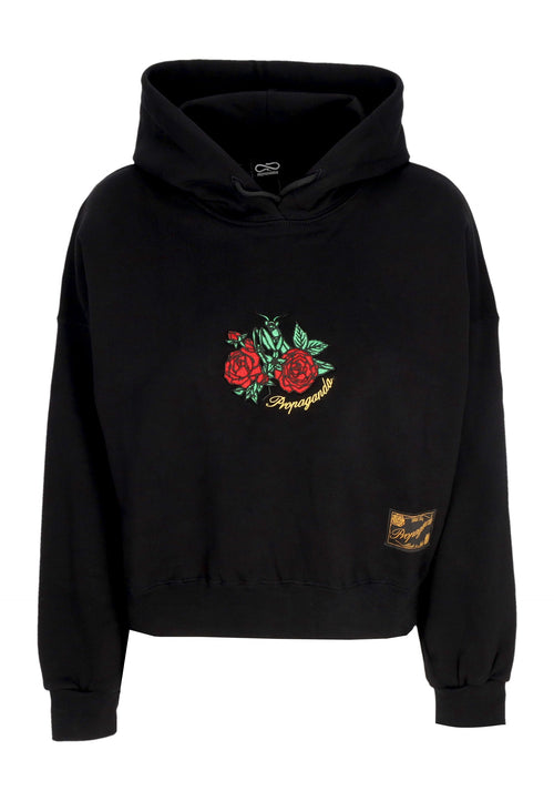 PROPAGANDA Felpa Cappuccio Corta Donna W Mantis Croptop Hoodie Black da donna
