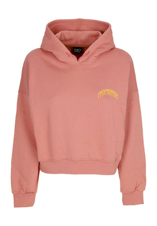 PROPAGANDA Felpa Cappuccio Corta Donna W Triangle Jaguar Croptop Hoodie Clay da donna