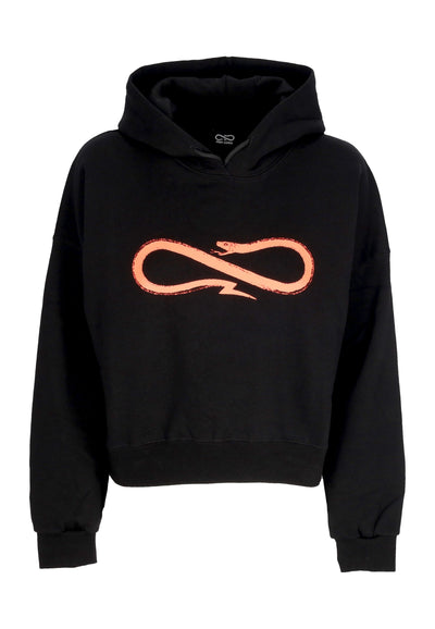 PROPAGANDA Felpa Cappuccio Corta Donna W Woman Logo Croptop Hoodie Black da donna