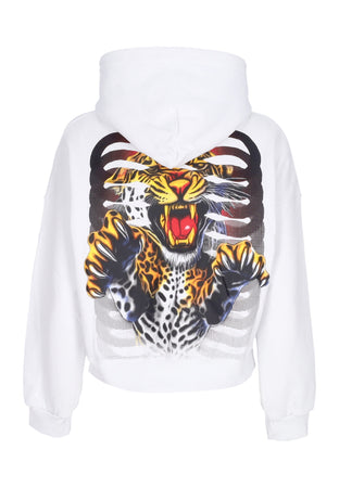 PROPAGANDA Felpa Cappuccio Corta Donna W Women Ribs Assault Croptop Hoodie White da donna
