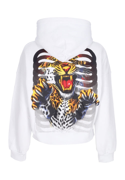 PROPAGANDA Felpa Cappuccio Corta Donna W Women Ribs Assault Croptop Hoodie White da donna