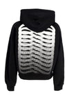 PROPAGANDA Felpa Cappuccio Corta Donna W Women Ribs Croptop Hoodie Black da donna