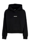 PROPAGANDA Felpa Cappuccio Corta Donna W Women Ribs Croptop Hoodie Black da donna