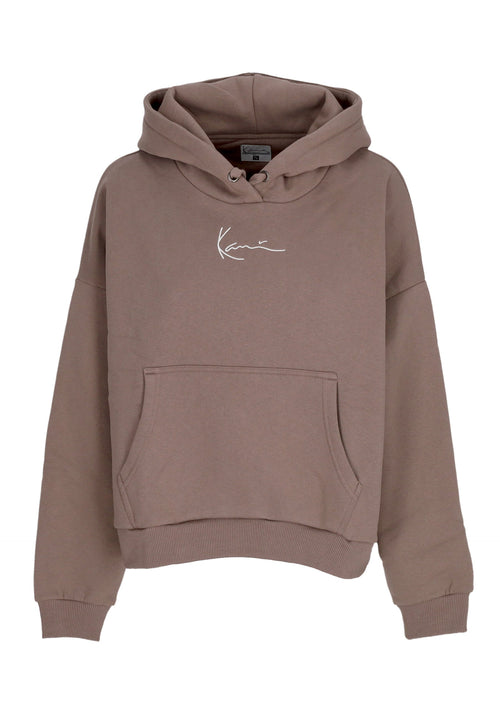 KARL KANI Felpa Cappuccio Donna W Small Signature Essential Os Hoodie Taupe da donna