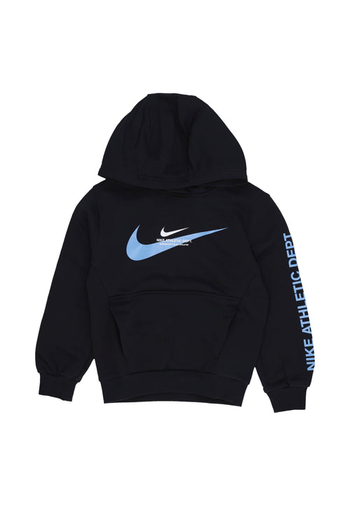 Nike Felpa Cappuccio Ragazzo Fleece Po Hoodie Black da uomo