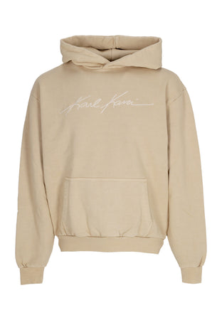 KARL KANI Felpa Cappuccio Uomo Autograph Heavy Os Hoodie Sand da uomo