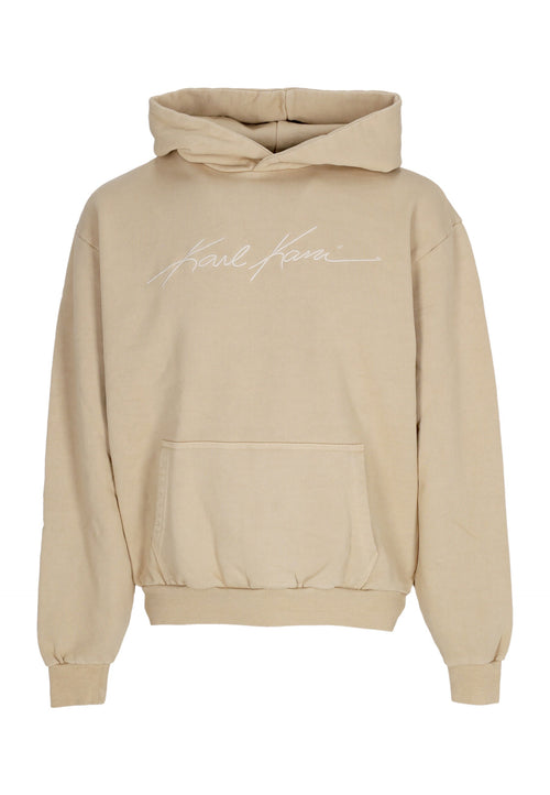 KARL KANI Felpa Cappuccio Uomo Autograph Heavy Os Hoodie Sand da uomo