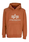 ALPHA INDUSTRIES Felpa Cappuccio Uomo Basic Hoodie Hazel Brown da uomo