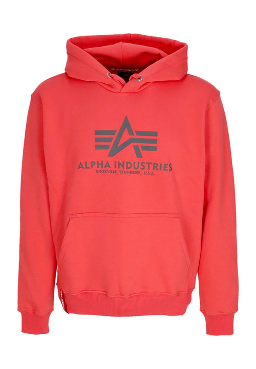 ALPHA INDUSTRIES Felpa Cappuccio Uomo Basic Hoodie Tadiant Red da uomo