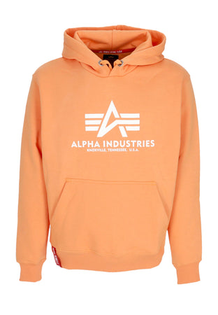 ALPHA INDUSTRIES Felpa Cappuccio Uomo Basic Hoodie Tangerine da uomo