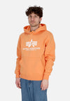 ALPHA INDUSTRIES Felpa Cappuccio Uomo Basic Hoodie Tangerine da uomo