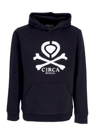 C1RCA Felpa Cappuccio Uomo Bones Hoodie Black da uomo