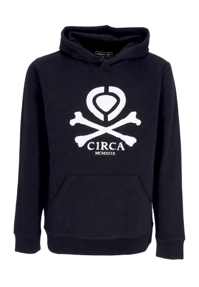 C1RCA Felpa Cappuccio Uomo Bones Hoodie Black da uomo
