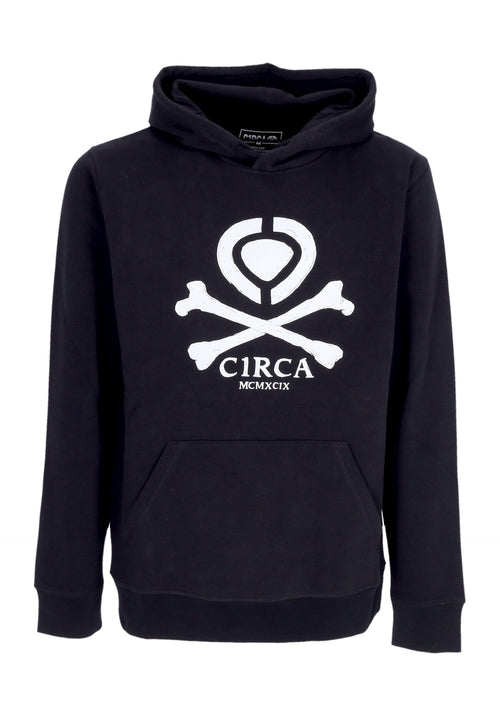 C1RCA Felpa Cappuccio Uomo Bones Hoodie Black da uomo