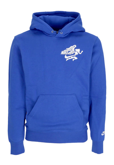 Nike Felpa Cappuccio Uomo Club Nvlty Hoodie Game Royal/game Royal/sail da uomo