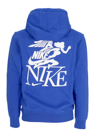 Nike Felpa Cappuccio Uomo Club Nvlty Hoodie Game Royal/game Royal/sail da uomo