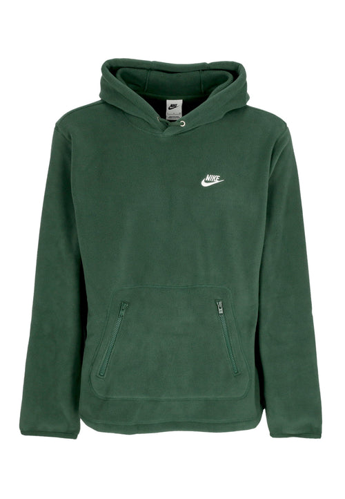 Nike Felpa Cappuccio Uomo Club Winterized Hoodie Fir/white da uomo