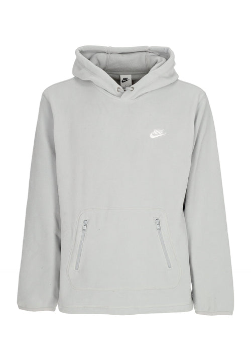 Nike Felpa Cappuccio Uomo Club Winterized Hoodie Lt Smoke Grey/white da uomo