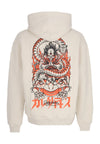 DOLLY NOIRE Felpa Cappuccio Uomo Cyber Kaeru Nyobo Hoodie Beige da uomo