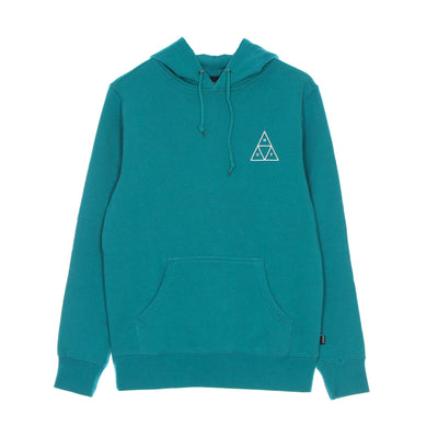HUF Felpa Cappuccio Uomo Essentials Tt Po Hoodie Tropical Green da uomo