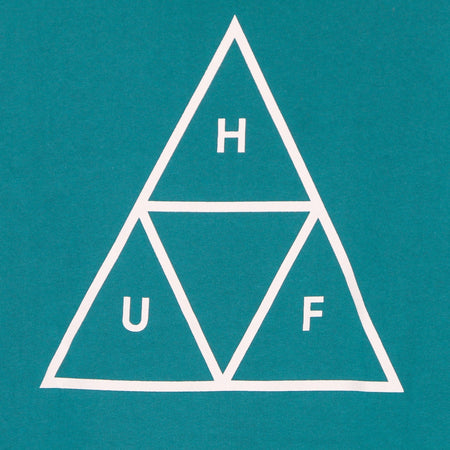 HUF Felpa Cappuccio Uomo Essentials Tt Po Hoodie Tropical Green da uomo