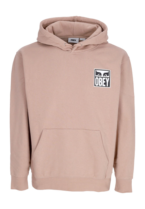 OBEY Felpa Cappuccio Uomo Eyes Icon Hood Premium Fleece Warm Taupe da uomo