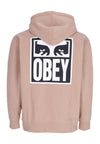 OBEY Felpa Cappuccio Uomo Eyes Icon Hood Premium Fleece Warm Taupe da uomo