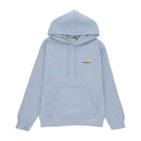 CARHARTT WIP Felpa Cappuccio Uomo Hooded American Script Frosted Blue da uomo