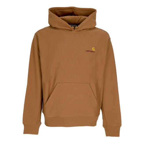 CARHARTT WIP Felpa Cappuccio Uomo Hooded American Script Hamilton Brown da uomo