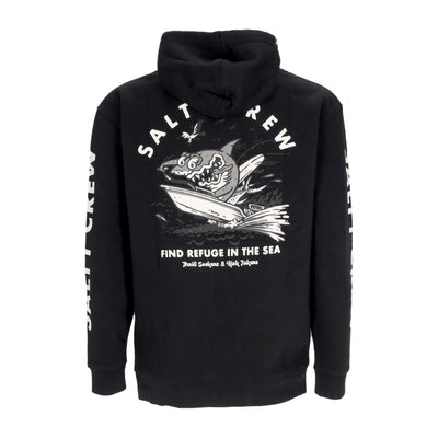 SALTY CREW Felpa Cappuccio Uomo Hot Rod Shark Hoodie Fleece Black da uomo