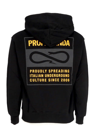 PROPAGANDA Felpa Cappuccio Uomo Label Bicolor Hoodie Black da uomo