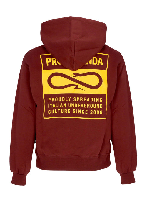 PROPAGANDA Felpa Cappuccio Uomo Label Og Hoodie Garnet da uomo