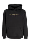 Tommy Hilfiger Felpa Cappuccio Uomo Linear Gold Hoodie Black da uomo