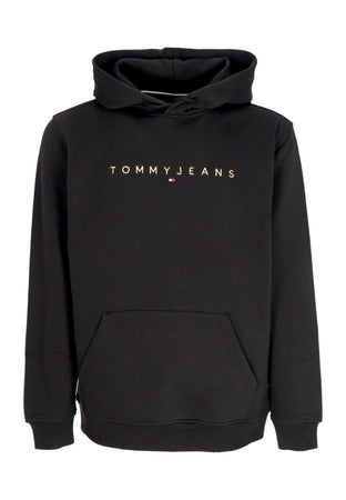 Tommy Hilfiger Felpa Cappuccio Uomo Linear Gold Hoodie Black da uomo
