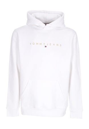 Tommy Hilfiger Felpa Cappuccio Uomo Linear Gold Hoodie White da uomo