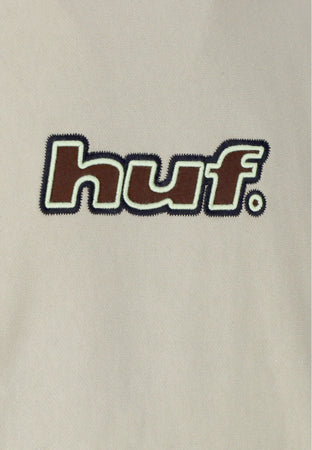 HUF Felpa Cappuccio Uomo Logo Applique Hooded Fleece Putty da uomo