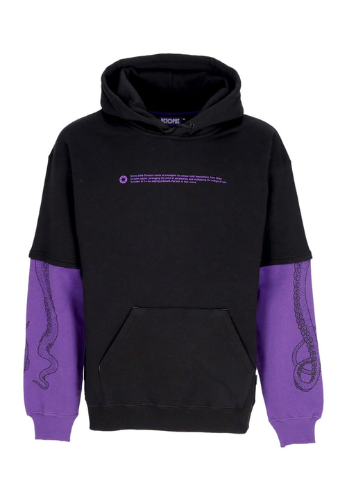 OCTOPUS Felpa Cappuccio Uomo Logo Overhoodie Black da uomo
